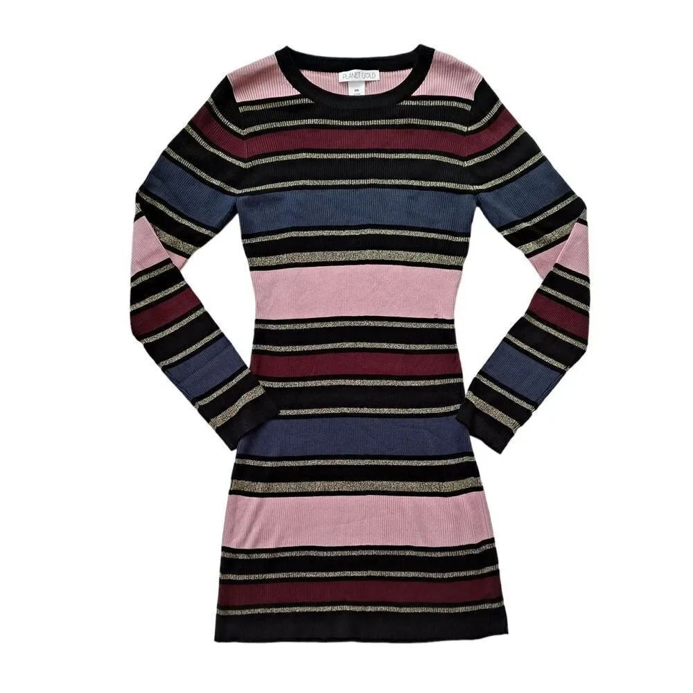 *2 For $10* Planet Gold Sweater Dress Black Gold XXL (Juniors)